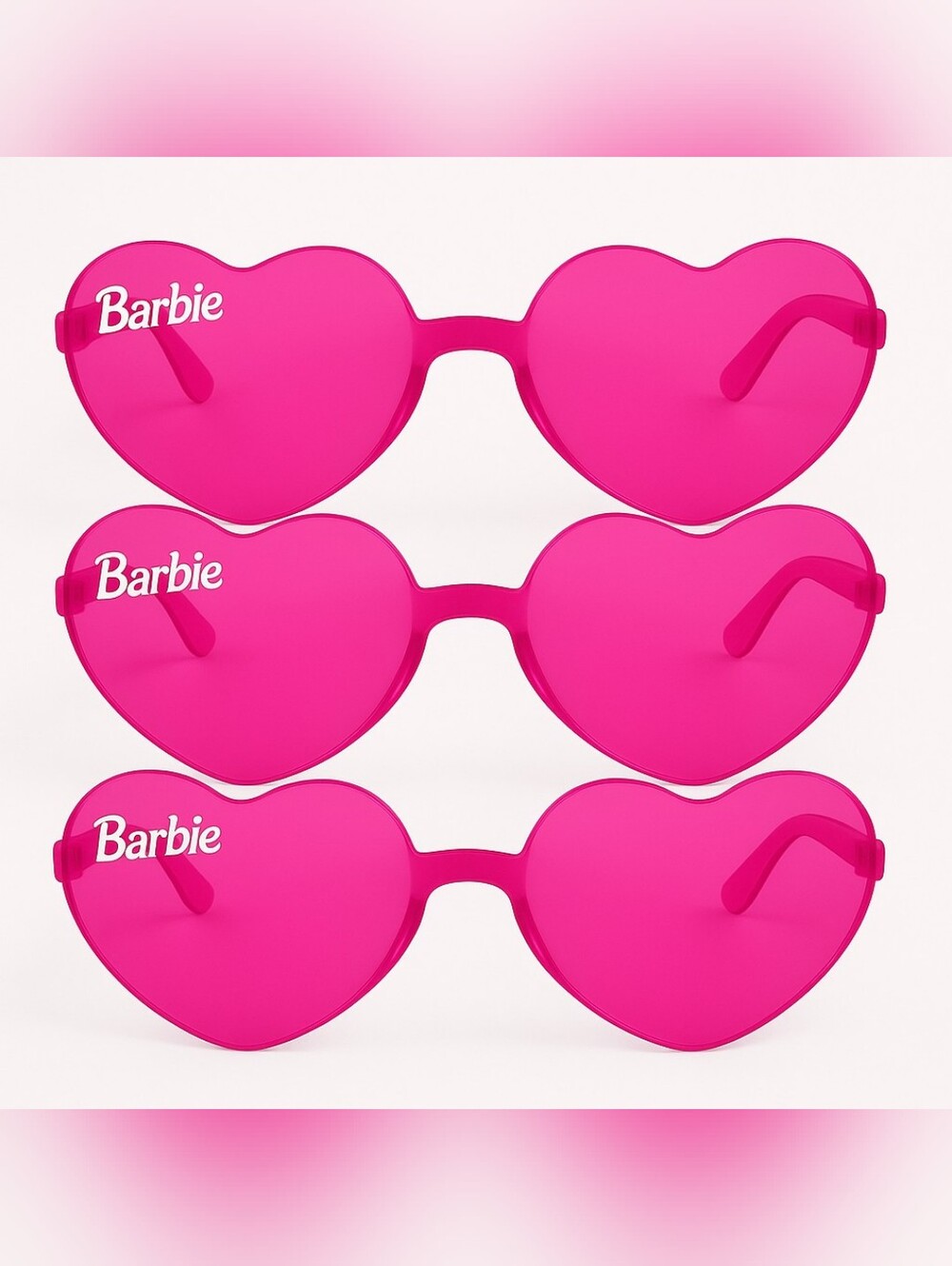 Barbie Dream Party Heart-Shaped Frameless Glasses Multipack